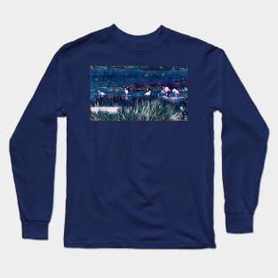 Flamingos - midnight Long Sleeve T-Shirt